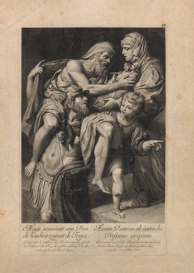 Aeneas Saving His Father Anchises from Burning Troy by Domenichino